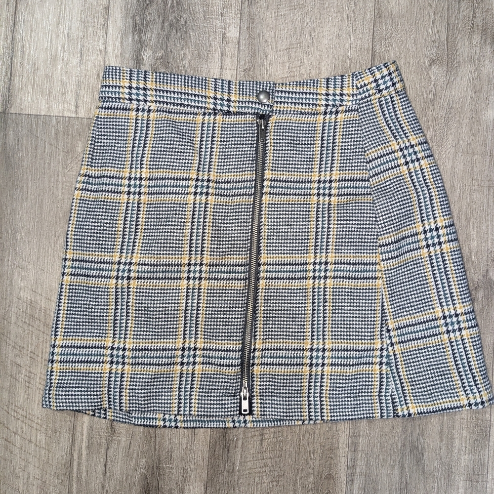 Y2K Vintage Abercrombie & Fitch Blue and Yellow Plaid Pencil Skirt
